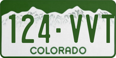 CO license plate 124VVT