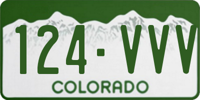 CO license plate 124VVV