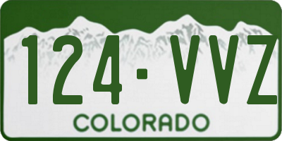 CO license plate 124VVZ