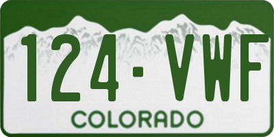 CO license plate 124VWF
