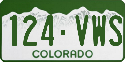 CO license plate 124VWS