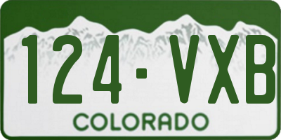CO license plate 124VXB