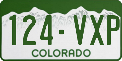 CO license plate 124VXP