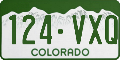 CO license plate 124VXQ