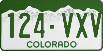CO license plate 124VXV