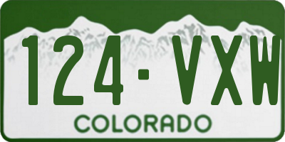 CO license plate 124VXW