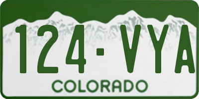 CO license plate 124VYA