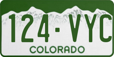 CO license plate 124VYC
