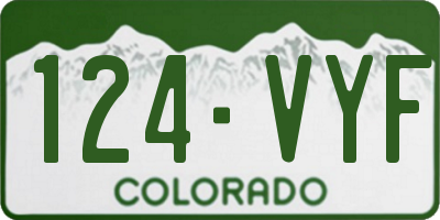 CO license plate 124VYF