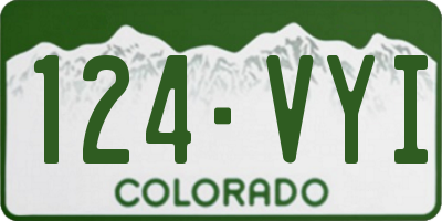 CO license plate 124VYI