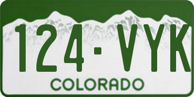 CO license plate 124VYK