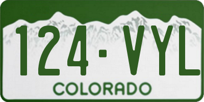 CO license plate 124VYL
