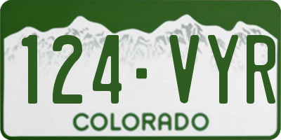 CO license plate 124VYR