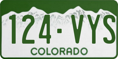 CO license plate 124VYS