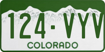 CO license plate 124VYV