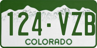 CO license plate 124VZB