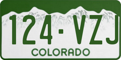 CO license plate 124VZJ