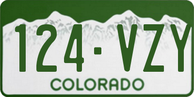 CO license plate 124VZY