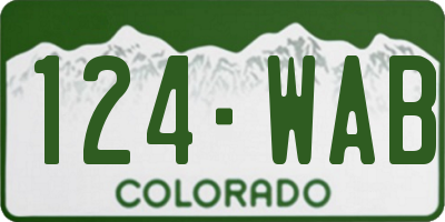 CO license plate 124WAB
