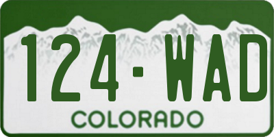 CO license plate 124WAD