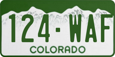CO license plate 124WAF