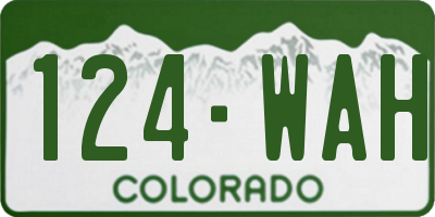 CO license plate 124WAH