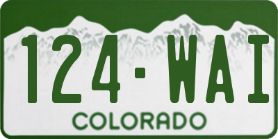 CO license plate 124WAI