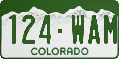 CO license plate 124WAM
