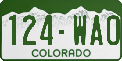 CO license plate 124WAO