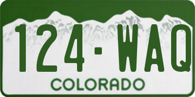 CO license plate 124WAQ