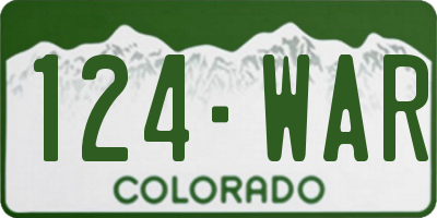 CO license plate 124WAR
