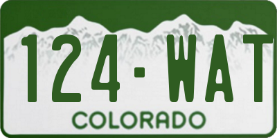 CO license plate 124WAT