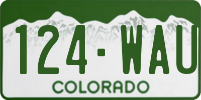 CO license plate 124WAU