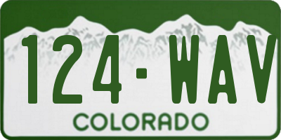 CO license plate 124WAV