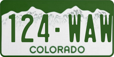 CO license plate 124WAW