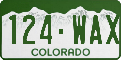 CO license plate 124WAX