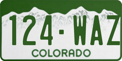 CO license plate 124WAZ