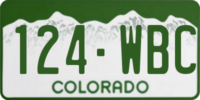 CO license plate 124WBC