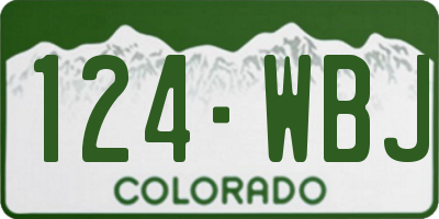 CO license plate 124WBJ