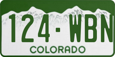CO license plate 124WBN