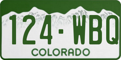 CO license plate 124WBQ
