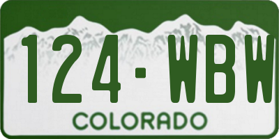 CO license plate 124WBW