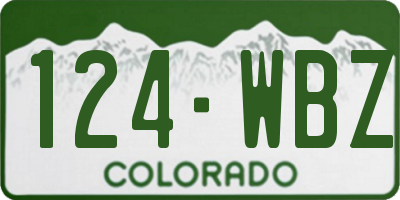 CO license plate 124WBZ
