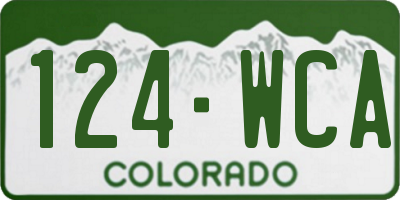 CO license plate 124WCA