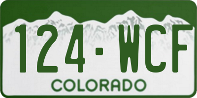 CO license plate 124WCF