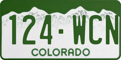 CO license plate 124WCN