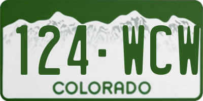 CO license plate 124WCW