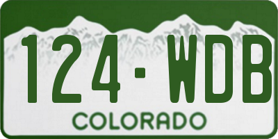 CO license plate 124WDB