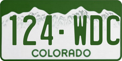 CO license plate 124WDC