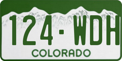 CO license plate 124WDH